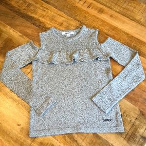 Girls DKNY open shoulder sweater size youth s